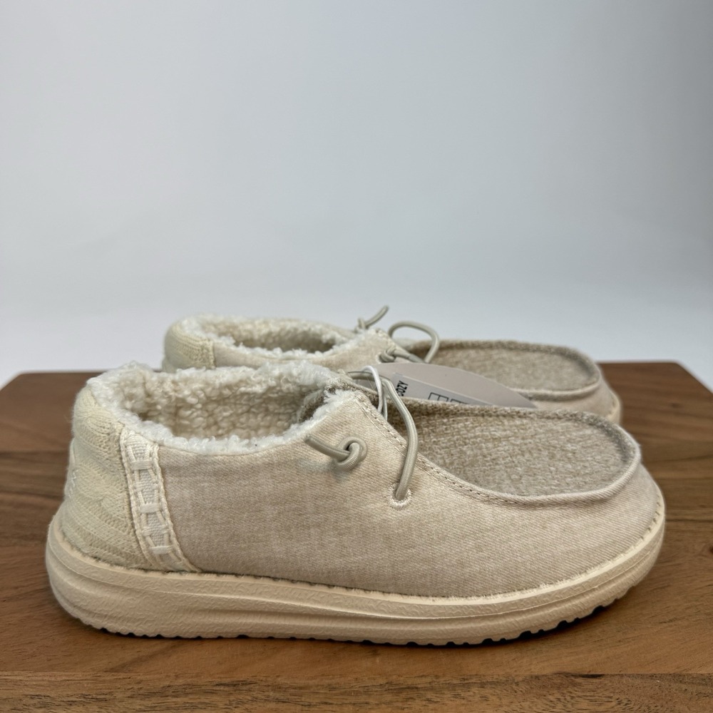 New NWT Big Kids Hey‎ Dude Wendy Brushed Cozy Slip On Shoes Loafers 1 Y